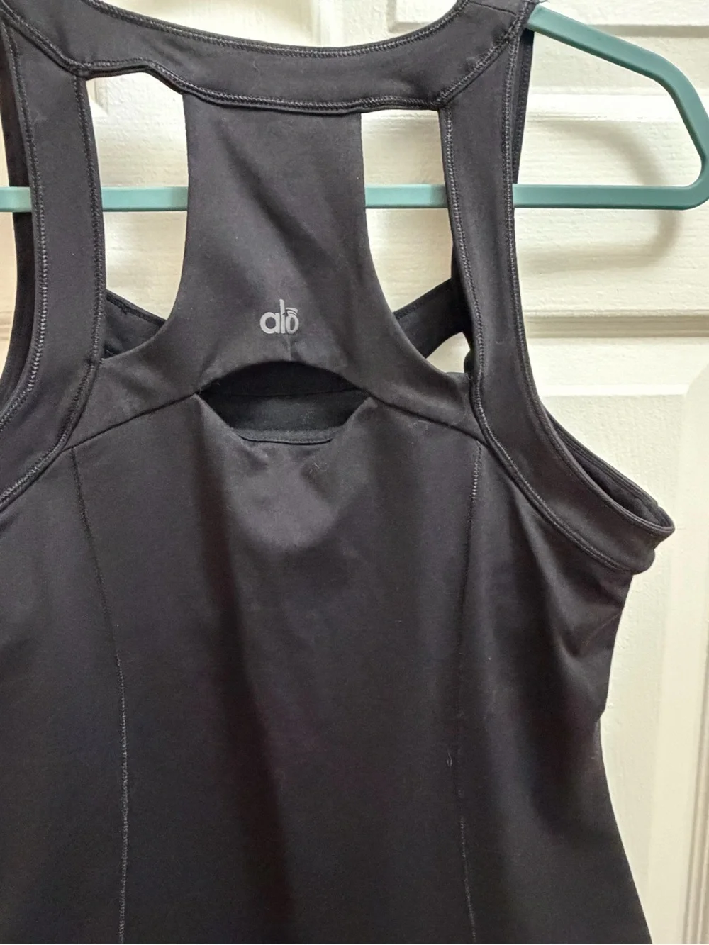 ALO Yoga Black Racerback Tank with Cutout Back